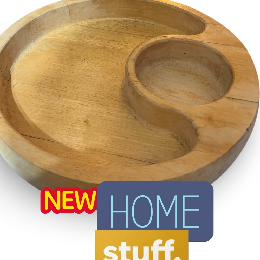 Source Unknown Wooden Divided Serving Tray